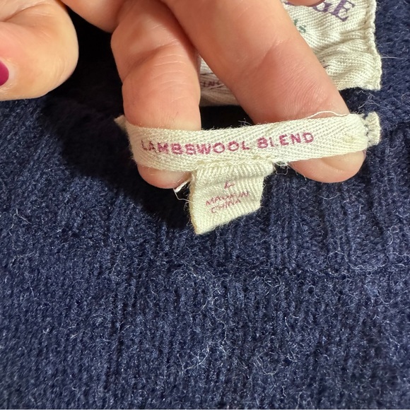 Cambridge Dry Goods Lambswool Blend Snowflake Sweater Navy L - Picture 4 of 6